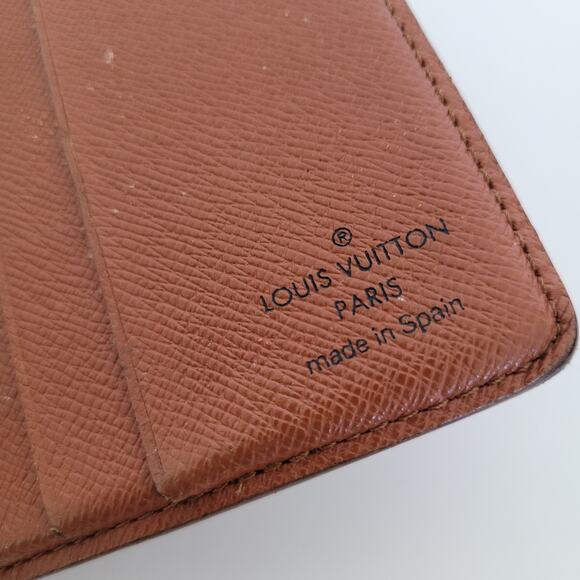 Vintage Louis Vuitton Unisex LV Brown Bi-Fold Leather Wallet Monogram Card 90s - Picture 4 of 12